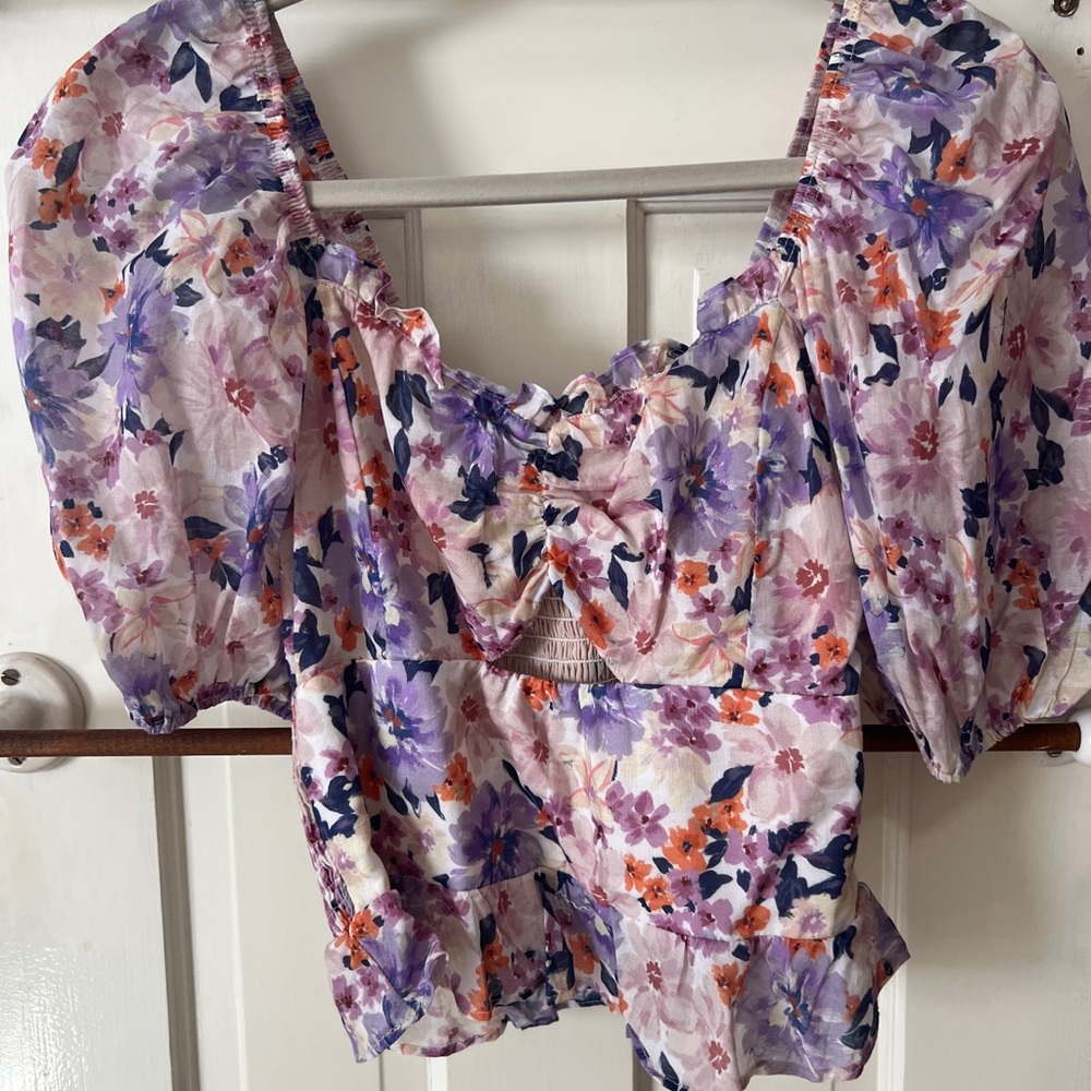Floral Puff Sleeve Top